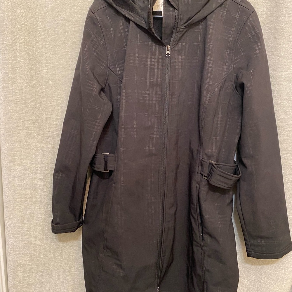 Jaclyn Smith Charcoal Plaid Ski Jacket